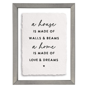 A House is Made of Walls & Beams Sign