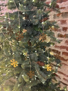 Metal Snowflake Garland with Jute Cord, Antique Brass Finish