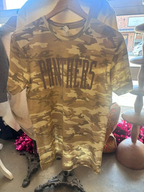 Panthers Natural Camo Game Day Team Spirit Graphic Tee: L