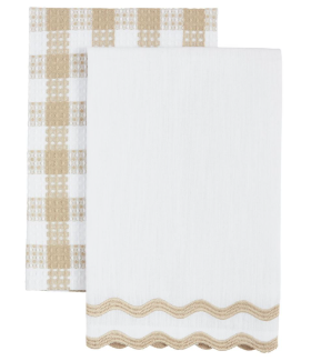 White Embroider Edge Towel Set
