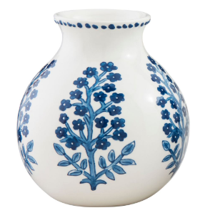 Bloom Block Print Flower Vase