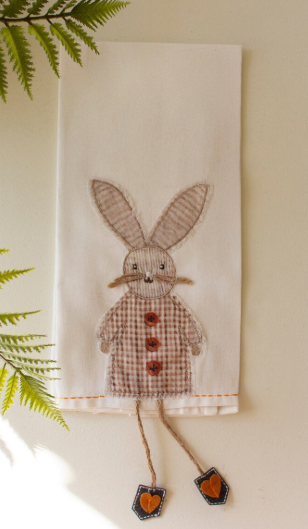 Easter Tea Towels / Button Bunny