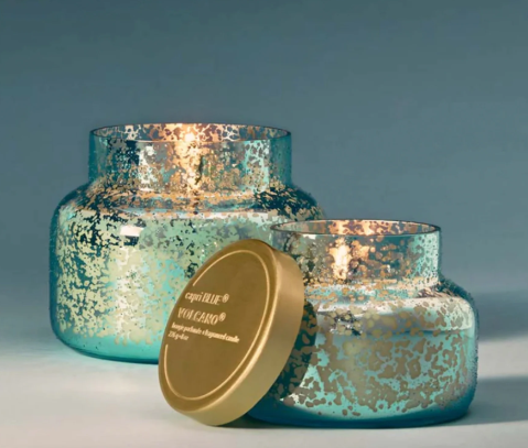 Blue Textured Mercury Candle | Volcano