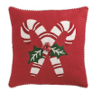 Candy Cane Whimsy Christmas Embroidered Pillow