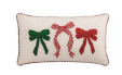 Bow Whimsy Christmas Embroidered Pillow