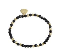 4MM GOLD BALL H20 RESISTANT GLASS STONE BLACK