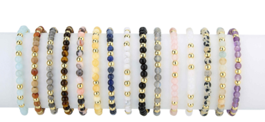 4MM GOLD BALL H20 RESISTANT SEMI PRECIOUS STONE