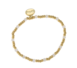 3MM  H20 RESISTANT GOLD BALL WITH 3MM MOONSTONE GEMSTONE