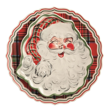 Tartan & Santa Platter Set