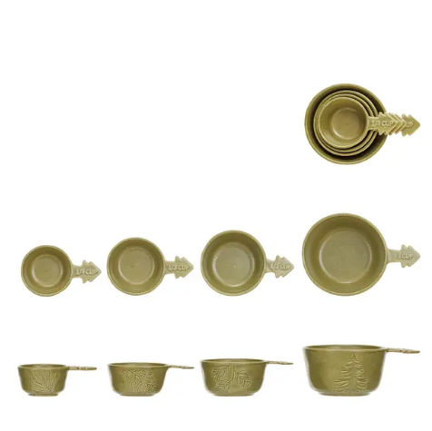 Stoneware Measuring Cups, Set of 4 (Each One Will Vary)
