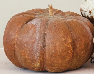 Metal & Paper Mache Pumpkin, Distressed Finish