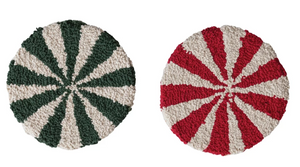8" Round Cotton Tufted Candy Striped Trivet