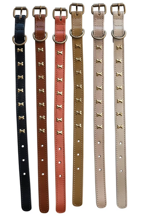 Leather Dog Collar w/ Metal Buckle Medium