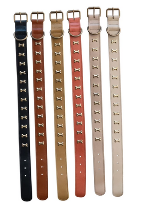 Leather Dog Collar w/ Metal Buckle Large