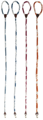 6' Braided Cotton Rope & Leather Dog Leash w/ Metal Clasp