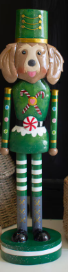 Painted Metal Christmas Dog Nutcrackers