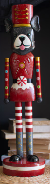 Painted Metal Christmas Dog Nutcrackers