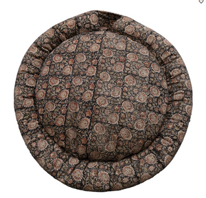 Cotton Slub Printed Pet Bed w/ Removable & Washable Cover