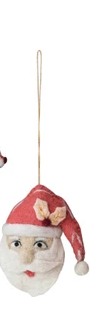 Handmade Wool Felt Santa Head Ornament