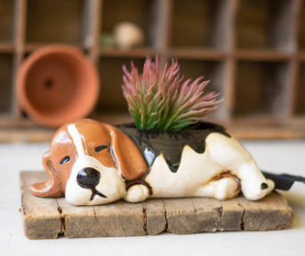 Ceramic Beagle Planter