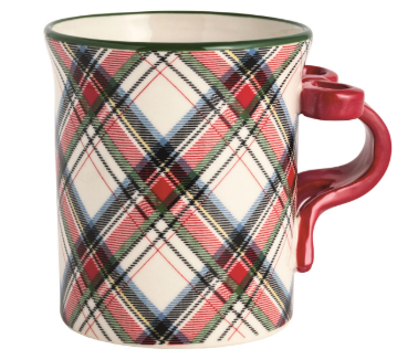 Bow Tartan Figural Handle Mug