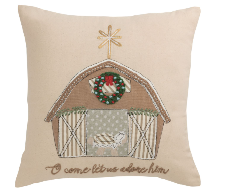 Nativity Barn Pillow