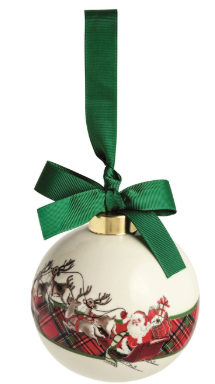 Santa Tartan Stripe Ornament