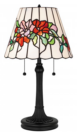 Aurora 2-Light Matte Black Table Lamp