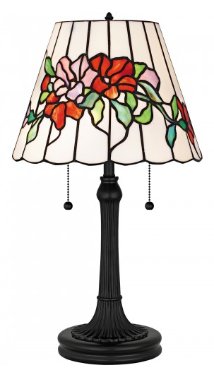 Aurora 2-Light Matte Black Table Lamp