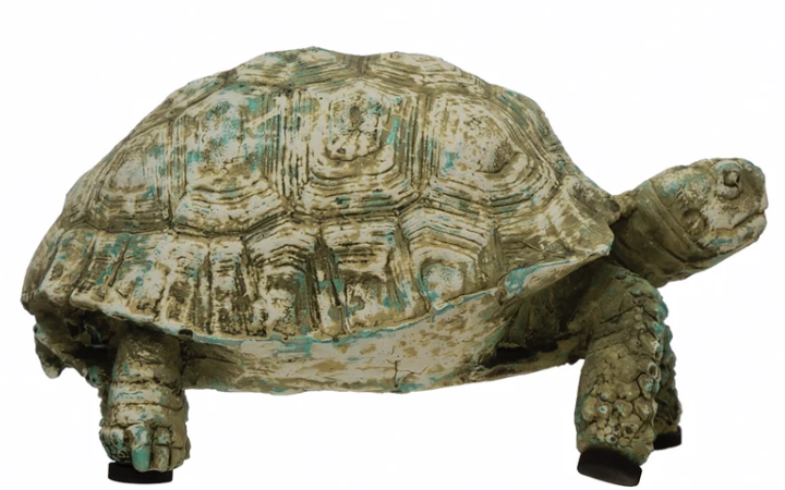 Resin Turtle, Distressed Verdigris Finish