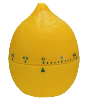 Lemon Shaped 1 Hour Twist Timer, Yellow