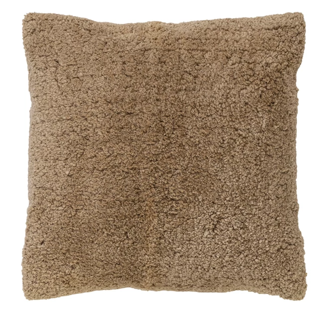 18" Square Cotton Tufted Pillow w/ Chambray Back