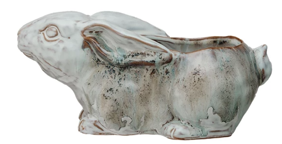 Stoneware Rabbit Planter