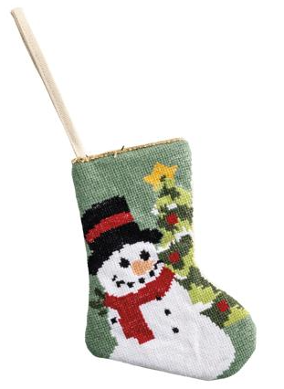 Snowman Needle Point Stocking Ornament