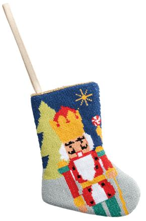 Nutcracker Needle Point Stocking Ornament