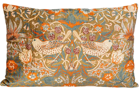 Cotton Velvet Printed Lumbar Pillow