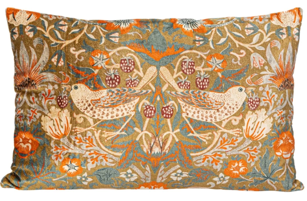 Cotton Velvet Printed Lumbar Pillow