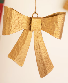 Antique Gold Metal Bow Ornament