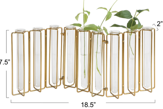Metal and Glass Jointed Vase Glass Tubes