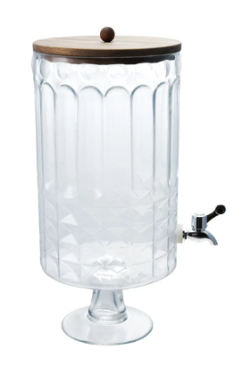 8 Quart Glass Footed Beverage Dispenser