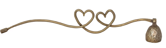 Hand-Forged Iron Candle Snuffer with Heart Shaped Handle, Antique Gold Finish