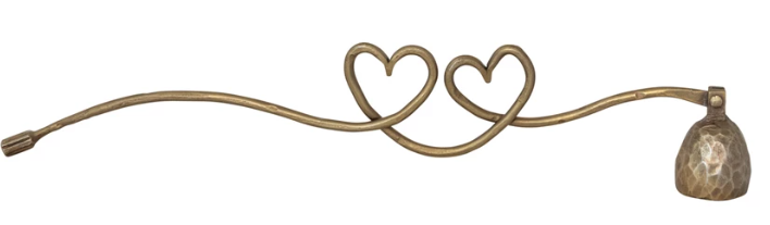 Hand-Forged Iron Candle Snuffer with Heart Shaped Handle, Antique Gold Finish