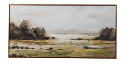Wood Framed Canvas Wall Decor with Landscape