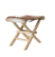 Teakwood & Goat Fur Folding Stool