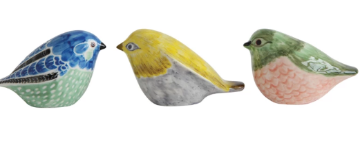 Hand-Painted Stoneware Bird