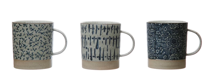 Hand-Stamped Stoneware Mug