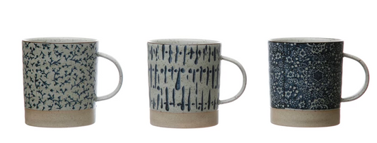 Hand-Stamped Stoneware Mug