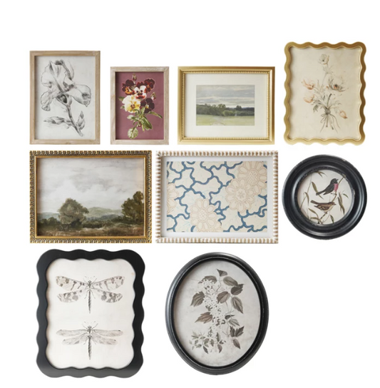 Wood Framed Glass Wall Décor