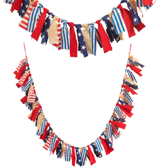 5.5' American Flag Tie Garland