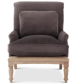Velvet Scrolled Back Chair